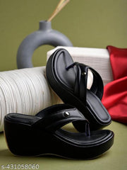 Shoetopia Ethnic Black Wedges For Women & Girls