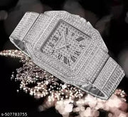 New Trending Silver diamond analog wrist watch for Men and Women (party wear, casual and professional wear)