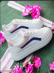 Wogdan Women's White Stylish Casual Sneakers Shoes For Girl And Women