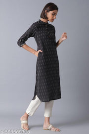 Woman Grey and Ecru Straight Kurta