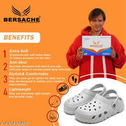 Bersache Extra Soft Classic Casual with  Regular wear with Ultra Soft & Flexibility Technology Clogs for Men's & Boy's-  (6092-Grey)