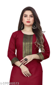 Stylelist Lace Border straight kurti for women and girls