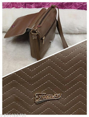 Trendy comfy women Brown PU sling bags/Premium PU leather sling bags for women/Small Sling bags/party wear and wedding bag for women