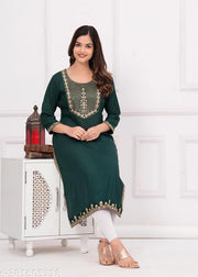 Women Embroidered Straight Kurta