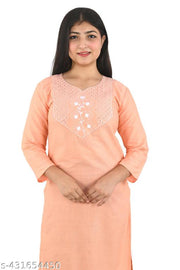 Women Embroidery Straight Fancy Kurti