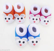 Tarun Child Care Baby Booties Baby Shoes for Any Occasions, Festive-0 to 10 Months Unisex-Multicolor (Pack of 3)