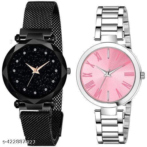 New design analog watch for women and girls(pack of 2)