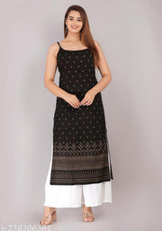 Sleeveless Black Kurti for Women