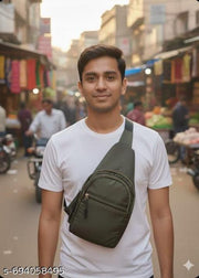 STYLISH CHEST BAG FOR MAN  GREEN