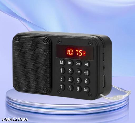 Premium Dual Speaker Portable Digital FM Radio & MP3 Player | Rechargeable Pocket Speaker with LED Display, USB, SD Card Slot & Numeric Keypad