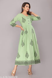 Elevate your ethnic wardrobe /women rayon Anarkali printed Kurti