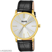 Hrnt Branded Synthetic Leather Water Resistant & Branded Company Wrist Or Black Belt Watch Analog Watch For Mens & Watch For Boys Original Gold Plated Analog Black Belt (Patta) Watch & Hands and Wrist Watch