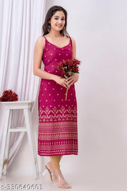 Women's Rayon Printed Sleeveless Kurti/half Sleveless/kurti/Printed Straight Fit Sleeveless Kurti / Sleeveless Kurta / Cut Piece Kurta/Kurti