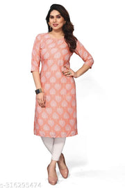 Women Printed Crepe Straight Kurti