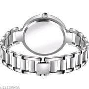 New Solid Designer Black Silver Metal Analog Watches for Women