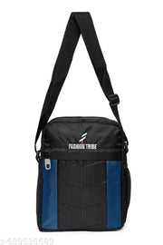 Fashion Tribe Unisex Cross Body sling bag messenger bag shoulder bag crossbody pouch women sling bag (BLACK&TEAL )