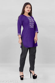 stylelist short kurti with embroidered work