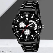 Black Stainless Steel Chain Analog Watch - For Men