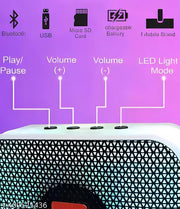 Atiasrama Mz powered Multi color & pattern Led Lighting Portable Wireless Subwoofer 5 W Bluetooth Speaker  (Multicolor, 5.0 Channel)