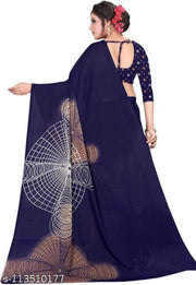 LEELAVATI Georgette Printed Daily / Party & Festive Wear Combo of 2 Stylist Fashionable Saree With Blouse pieces ( Blue ,  Grey )