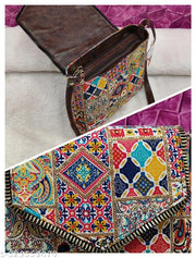Trendy comfy women White PU sling bags/Cotton Fabric sling bags for women/Full handwork bag/Party wear and wedding bag for women