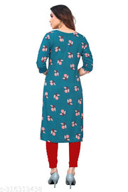 Women Printed Crepe Straight Kurti