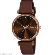 Jainx JW8576 Brown Silicone Band Analog Wrist Watch For Women