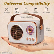 RG TGX Vintage Wireless Bluetooth Speaker – Portable Hi-Fi Stereo Speaker with High Bass, USB & TF Card Support, Rechargeable Battery (Beige)