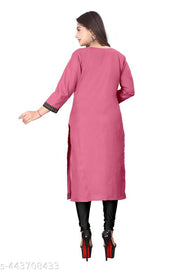 Designer Kurti New Collection Cotton Blend Stylish New Trendy , Women Kurti , Kashmiri Pheran, Cotton Kurti,Embroidered Pattern Casual Kurta for Girls & Women.