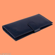 SHAMRIZ Unisex Leather Long Wallet – Stylish, RFID-Protected Cardholder with Zipper Pocket & Magnetic Snap Closure – Premium Genuine Leather for Men & Women