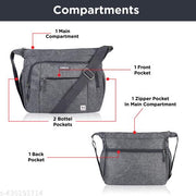 NFI essentials Sling Bag, Cross Body Messenger Bag for Business College & Classes, One Side Shoulder With Adjustable Strap