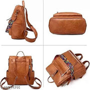 Laptop Backpack Women Backpack Purse Fashion Travel Bag Handbag Ladies Satchel PU Shoulder Bags  (Tan)