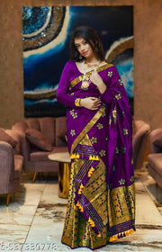 Traditioanl Silk Purple Assamese Mekhela Chador Saree