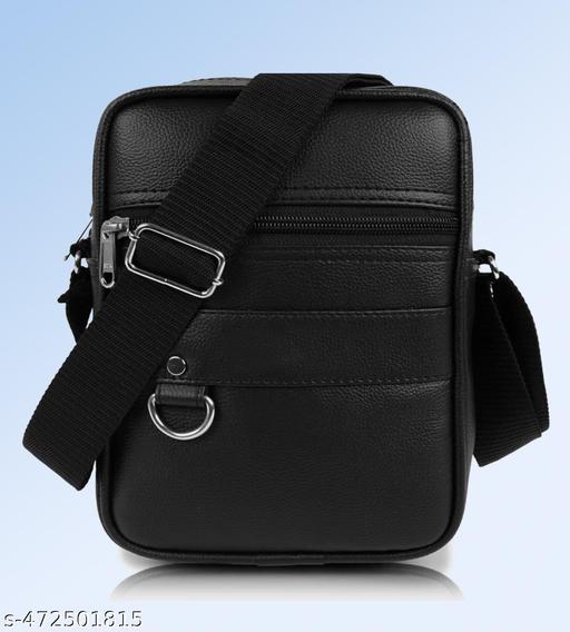 Faux Leather Unisex Sling Cross Body Travel Office Messenger Bag