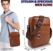 Stylish Professional Casual Synthetic Leather Unisex Bag/Shoulder Bag for Men/Travel Bag/Cross Body Bag/Office Business Bag/Messenger Bag/Stylish Sling Bag for Men & Women