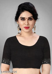 Women's Georgette Handloom Diamond Work Saree with Separate Blouse Piece