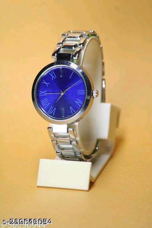 Attractive Textured Designer Silver Thorns Fitted Stainless Steel Belt Anlaog Women Watches