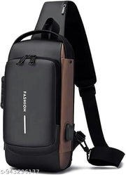 Small 6 L Backpack New Sling Bag Anti-Theft USB Crossbody Backpack Waterproof Chest Shoulder Bag (Grey, Black, Brown)