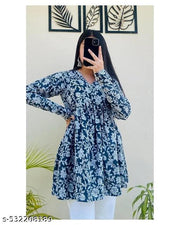 Women Rayon Printed Short Kurti