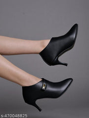 Shoetopia Pointed Toe Black Pumps For Women & Girls