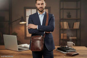 mountsky Brown Shoulder Bag Leather side silling bag