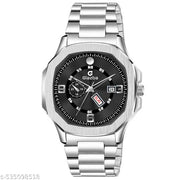 Day & Date Function Watch With Stainless Steel Chain Analog Watch - For Men