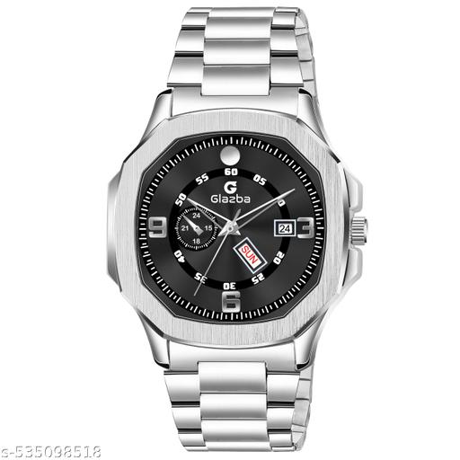Day & Date Function Watch With Stainless Steel Chain Analog Watch - For Men