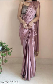 Plain Bollywood Satin, Silk Blend Saree