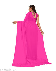 Festive wear Plain Solid  georgette saree with blouse piece