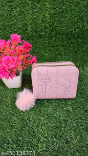 Small Double Chain Wallets with Credit Card Holder for Women and girls, Front Designs may very