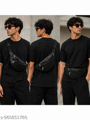 Men's Premium Leather Waist Bag | Trendy Crossbody Travel Bag