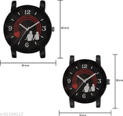 Black Dial Stainless Steel Chrome Plated Couple Watches for Men & Women Analog Watch Analog Watch - For Men & Women