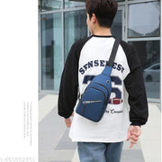 Men & Women Shoulder Bag Small Chest Bag With 2 Compartment, 1 Front Pocket And Earphone Hole/Chest Bag/Travel Chest Bag/Sling Bag For Men