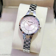 Classy Silver Chain and Silver stainless steel Dial DB Small Analog Women's & Girl's Watch